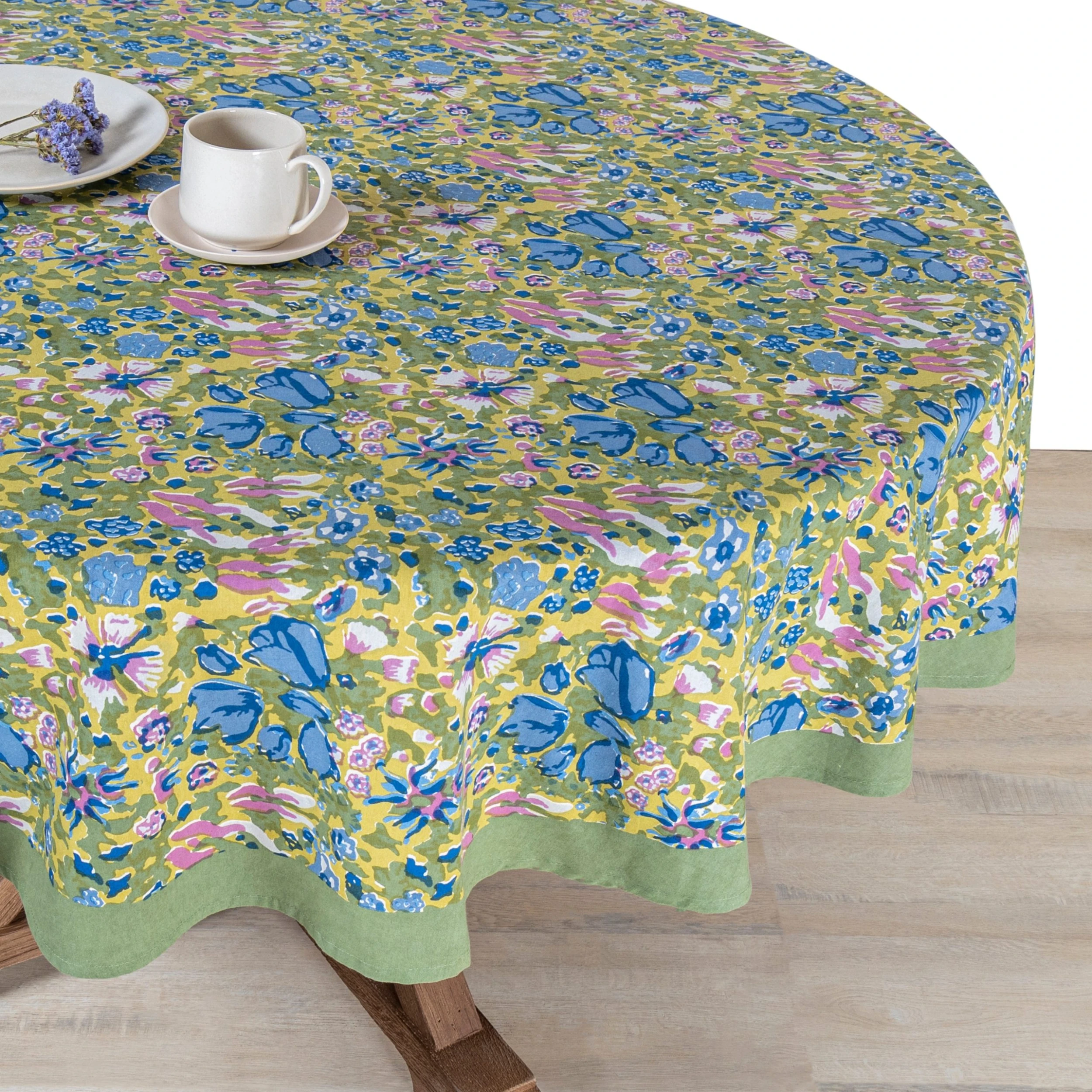 French Tablecloth Jardin Blue & Vert 8 French Tablecloth Jardin Blue & Vert - Image 8