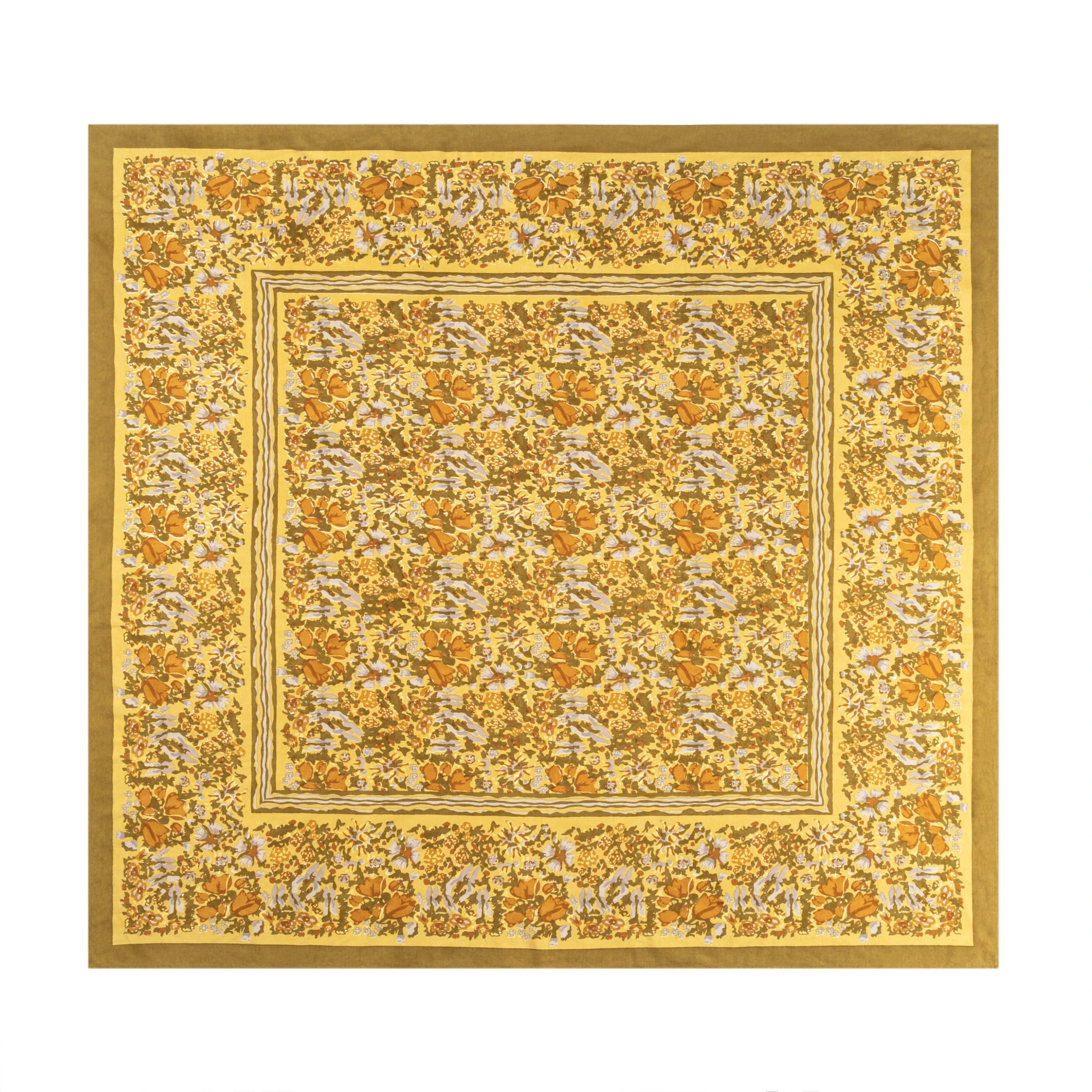 French Tablecloth Jardin Mustard & Grey 7 French Tablecloth Jardin Mustard & Grey - Image 7