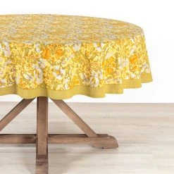 French Tablecloth Jardin Mustard & Grey 16 French Tablecloth Jardin Mustard & Grey -table supplies shop 0H1A3346