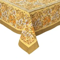 French Tablecloth Jardin Mustard & Grey 12 French Tablecloth Jardin Mustard & Grey -table supplies shop 0H1A3397