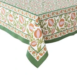 French Tablecloth Grenadine Orange & Green -table supplies shop 0H1A3428