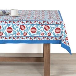French Tablecloth Grenadine Red & Blue -table supplies shop 0H1A3434