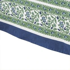 French Tablecloth Cassis Blue & Green -table supplies shop 0H1A3622