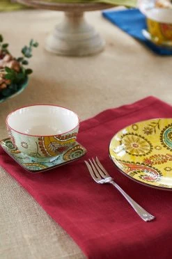 Hemstitch Napkins Rouge, Set Of 6 -table supplies shop 120106 0183 Collection Burlap