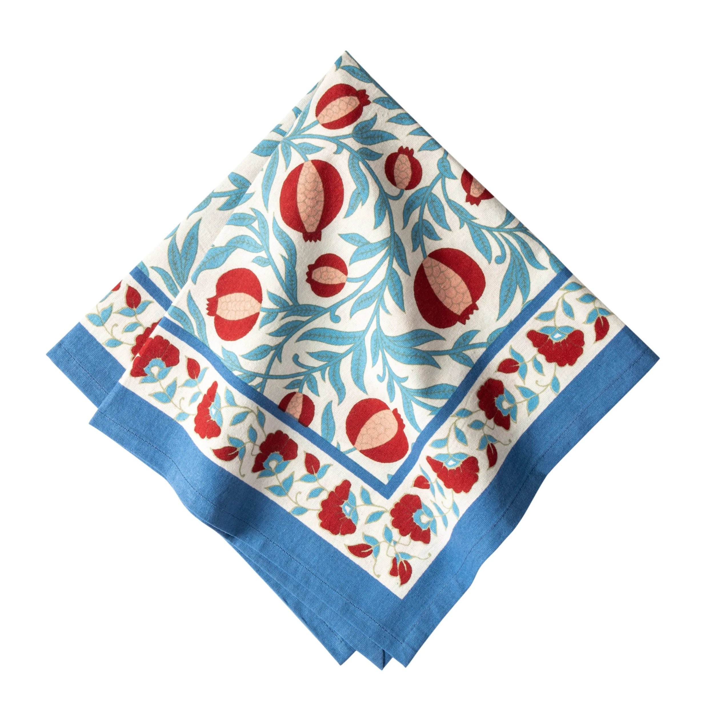 Grenadine Blue & Red Napkins, Set Of 6 1 Grenadine Blue & Red Napkins, Set Of 6