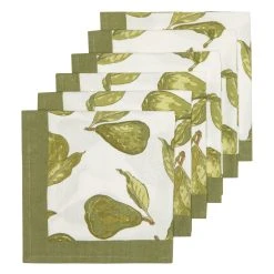 Orchard Pear Napkins Green, Set Of 6