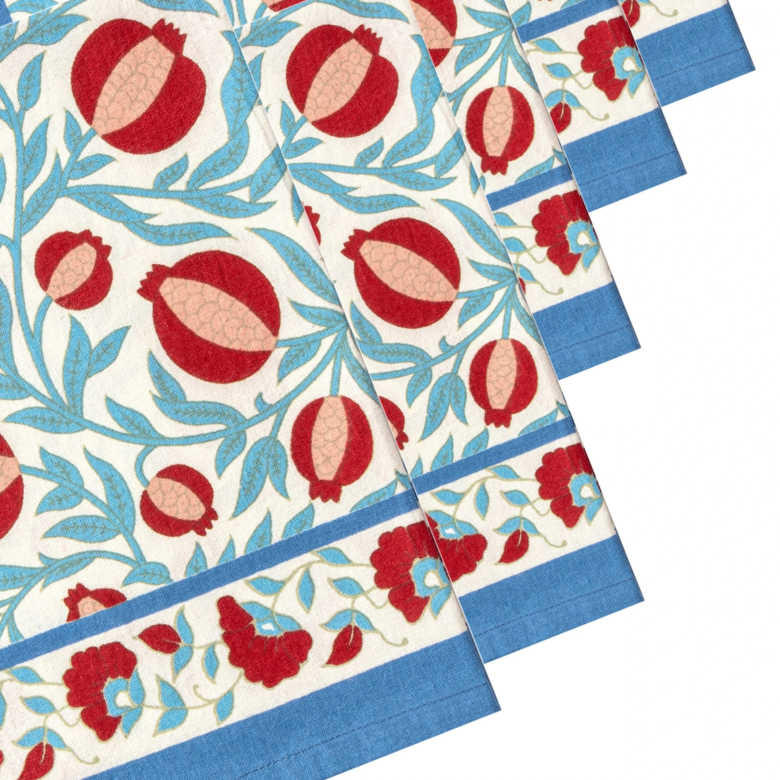 Grenadine Blue & Red Napkins, Set Of 6 4 Grenadine Blue & Red Napkins, Set Of 6 - Image 4