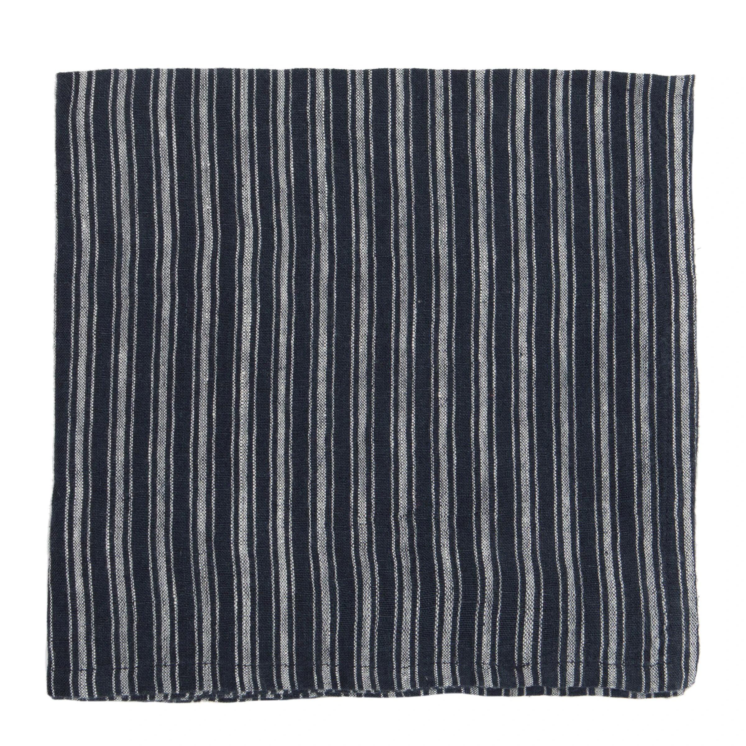 Boat Stripe Linen Napkins Indigo & White, Set Of 4 1 Boat Stripe Linen Napkins Indigo & White, Set Of 4
