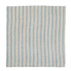 Boat Stripe Linen Napkins Natural & Blue, Set Of 4