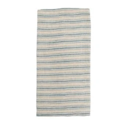 Boat Stripe Linen Kitchen Towels Natural & Blue, Set Of 2