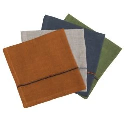 August Linen Stitch Multi Napkins, Set Of 4