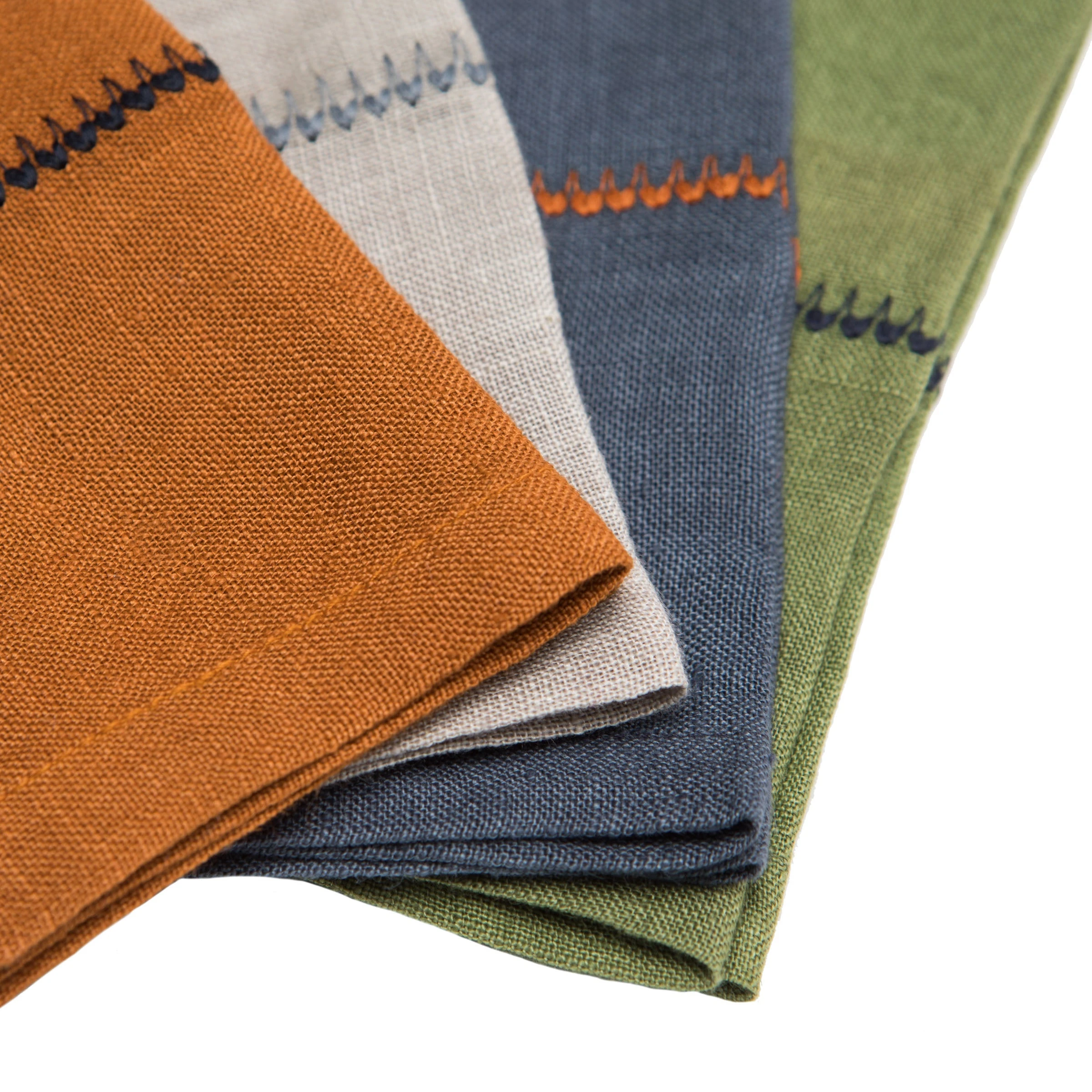 August Linen Stitch Multi Napkins, Set Of 4 2 August Linen Stitch Multi Napkins, Set Of 4 - Image 2