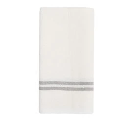Vintage Linen Kitchen Towels Ivory & Grey, Set Of 2