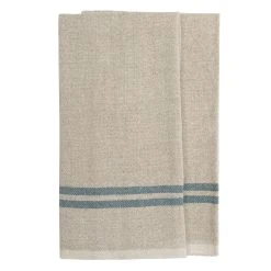 Vintage Linen Kitchen Towels Natural & Blue, Set Of 2 -table supplies shop 2G3A3342