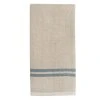 Vintage Linen Kitchen Towels Natural & Blue, Set Of 2
