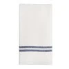 Vintage Linen Kitchen Towels Ivory & Navy, Set Of 2