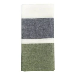 Bold Stripe Linen Evergreen Kitchen Towels - Set Of 2