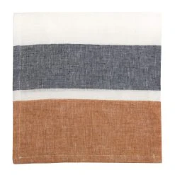 Bold Stripe Linen Rust Napkins - Set Of 4