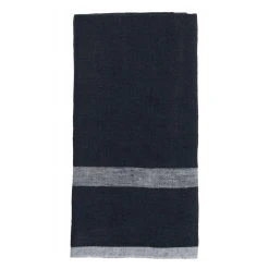 Laundered Linen Kitchen Towels Indigo & White, Set Of 2