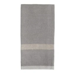 Laundered Linen Kitchen Towels Grey & Natural, Set Of 2
