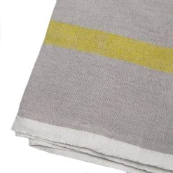 Laundered Linen Kitchen Towel Grey & Lime, Set Of 2 -table supplies shop 2G3A3442