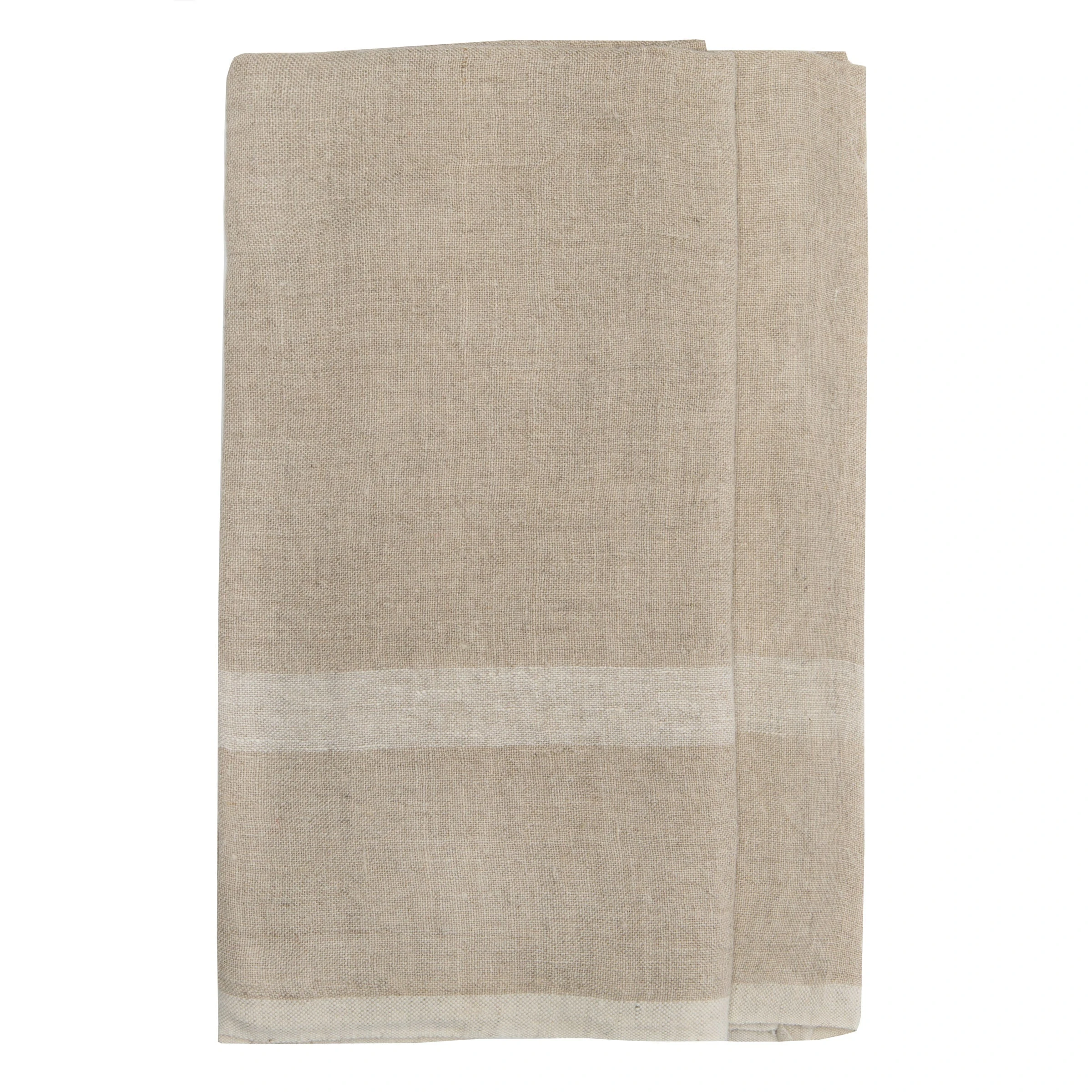 Laundered Linen Kitchen Towels Natural & White, Set Of 2 2 Laundered Linen Kitchen Towels Natural & White, Set Of 2 - Image 2