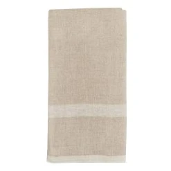 Laundered Linen Kitchen Towels Natural & White, Set Of 2