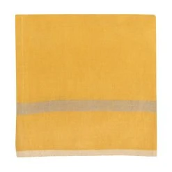 Laundered Linen Napkins Mustard & Grey, Set Of 4