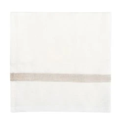 Laundered Linen Napkins White & Natural, Set Of 4