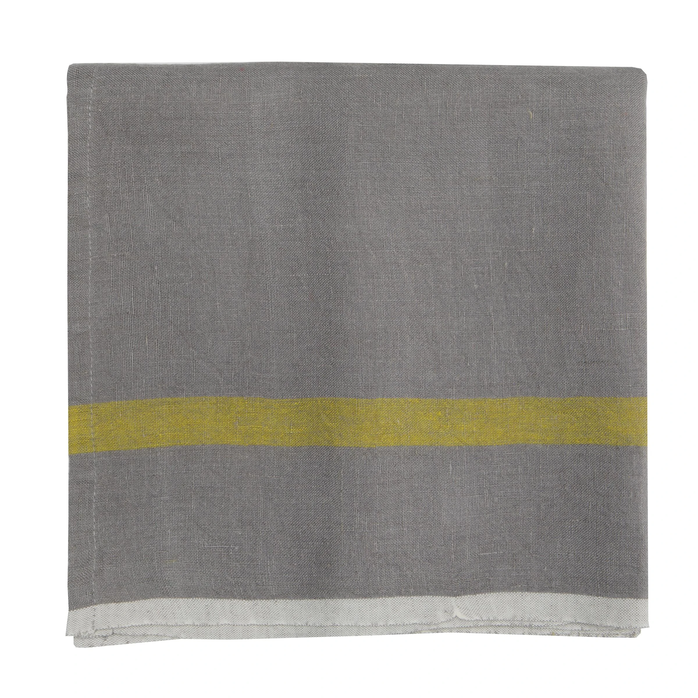 Laundered Linen Napkins Grey & Lime, Set Of 4 1 Laundered Linen Napkins Grey & Lime, Set Of 4