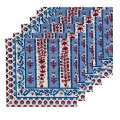 Avignon Napkins Red & Blue, Set Of 6 -table supplies shop 2 5