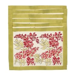 Wisteria Green & Pink Placemats, Set Of 6 -table supplies shop 40 60 6