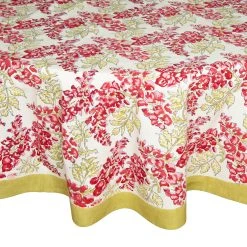 French Tablecloth Wisteria Green & Pink -table supplies shop 40 60 10
