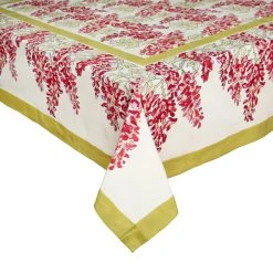 French Tablecloth Wisteria Green & Pink -table supplies shop 40 60 7