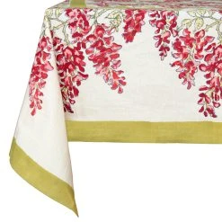 French Tablecloth Wisteria Green & Pink -table supplies shop 40 60 8