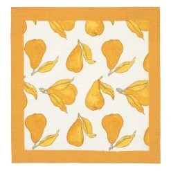 Orchard Pear Napkins Mustard & Grey, Set Of 6 6 Orchard Pear Napkins Mustard & Grey, Set Of 6 -table supplies shop 5