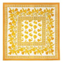French Tablecloth Orchard Pear Mustard & Grey -table supplies shop 53