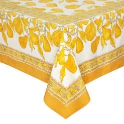 French Tablecloth Orchard Pear Mustard & Grey -table supplies shop 56