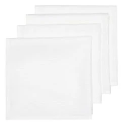 Palma Handwoven Linen White Napkins 20x20 - Set Of 4