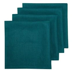 Palma Handwoven Linen Teal Blue Napkins 20x20 - Set Of 4