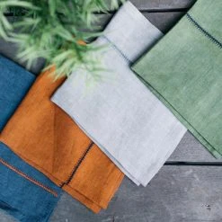 August Linen Stitch Multi Napkins, Set Of 4 11 August Linen Stitch Multi Napkins, Set Of 4 -table supplies shop 8N6A1787