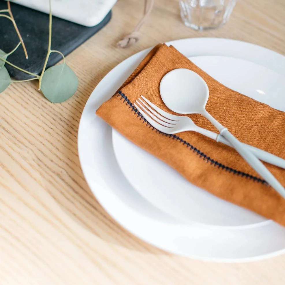 August Linen Stitch Multi Napkins, Set Of 4 4 August Linen Stitch Multi Napkins, Set Of 4 - Image 4