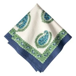 Cassis Blue & Green Napkins, Set Of 6