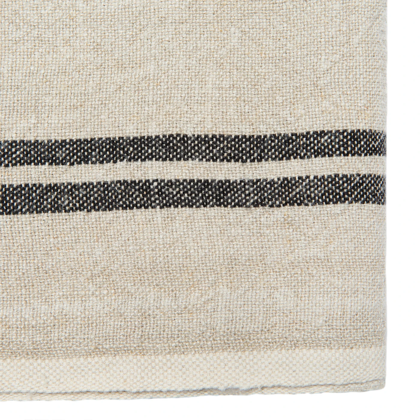 Vintage Linen Kitchen Towels Natural & Black, Set Of 2 4 Vintage Linen Kitchen Towels Natural & Black, Set Of 2 - Image 4