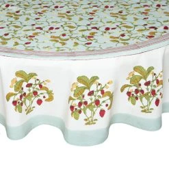 French Tablecloth Fraises Des Bois Bleu -table supplies shop Caravan2565 lowres