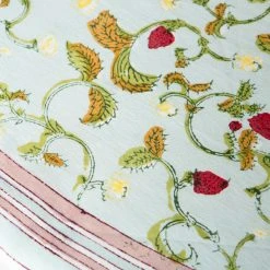 French Tablecloth Fraises Des Bois Bleu -table supplies shop Caravan2568 lowres