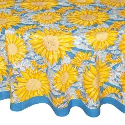 French Tablecloth Sunflower Yellow & Blue 13 French Tablecloth Sunflower Yellow & Blue -table supplies shop Caravan2572 lowres