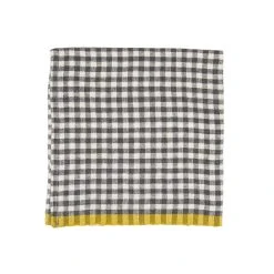 Two-Tone Gingham Napkins Grey & Dijon, Set Of 4 -table supplies shop Caravan3039 lowres
