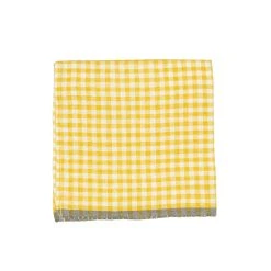 Two-Tone Gingham Napkins Dijon & Grey, Set Of 4 -table supplies shop Caravan3043 lowres