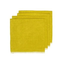 Chunky Linen Lime Napkins, Set Of 4